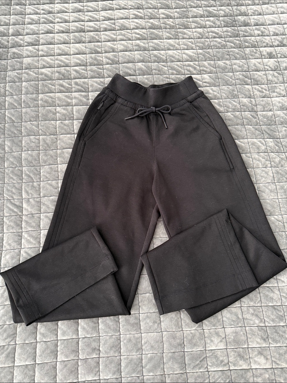 Athleta Black Wide-Leg Drawstring Jogger Pants